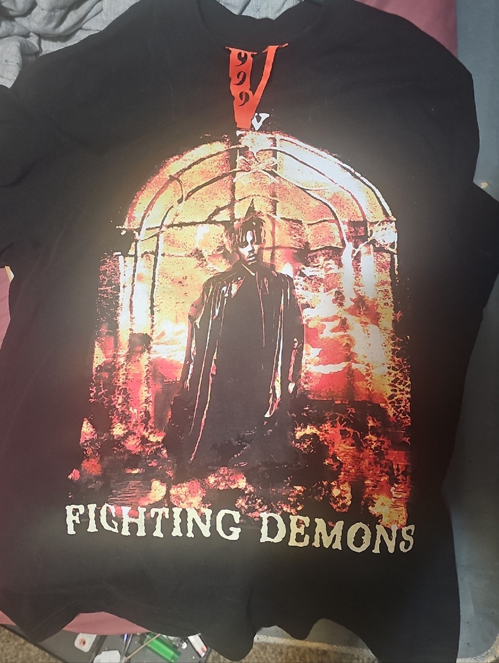 NEW Black JUICE WRLD VLONE 'Fighting Demons' Graphic Tee - Men's Shirt